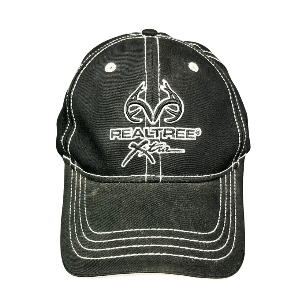 Realtree Xtra Paramount Outdoors Black Contrast Stitch Baseball Cap Hat Mens OS